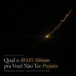 Capa do post: linha dourada cruzando o ponto de equilíbrio do ROAS, com o título sobreposto